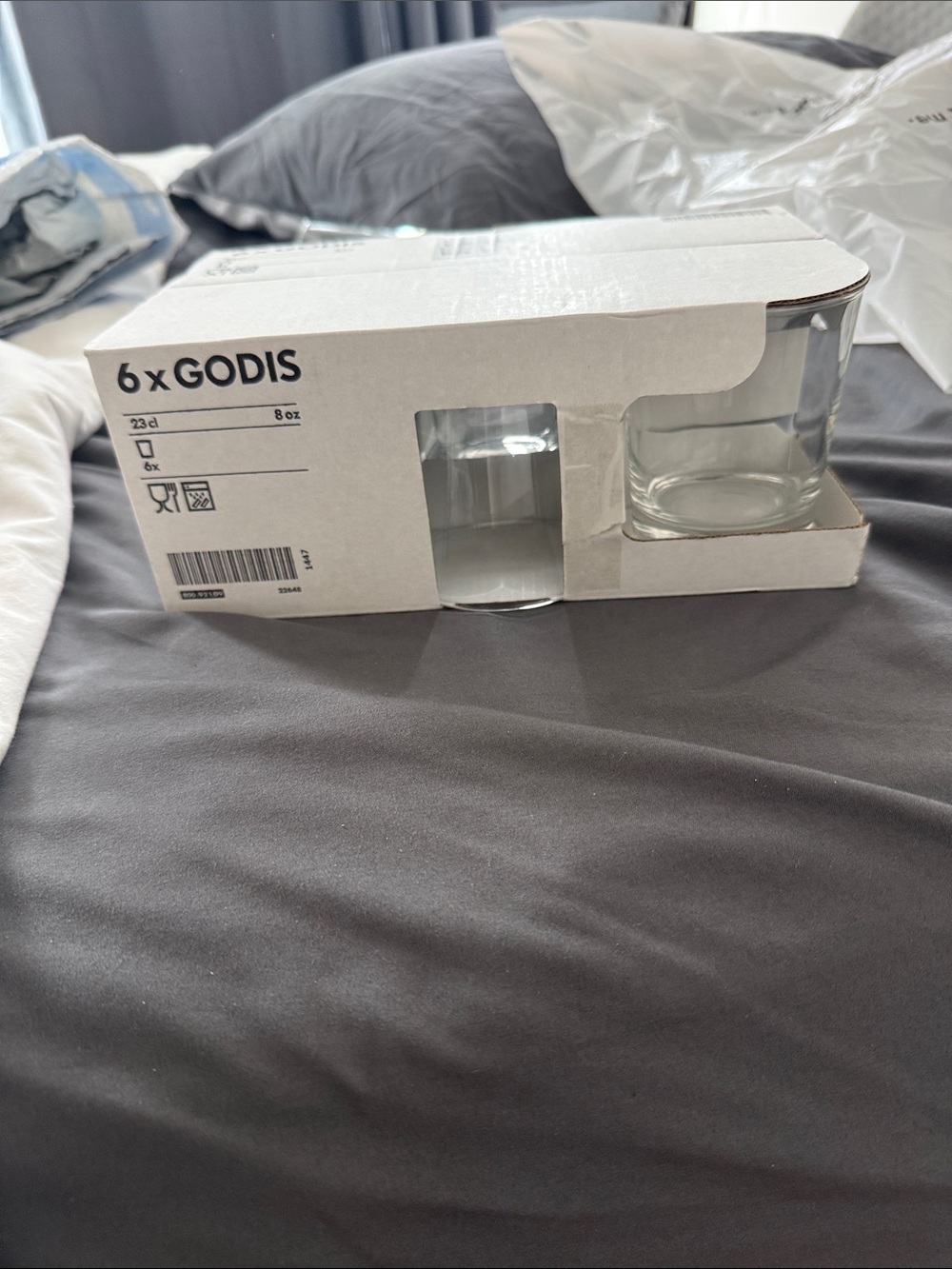 IKEA GODIS Clear Glass Tumblers - Transparent Set (Pack of 6) - 8oz